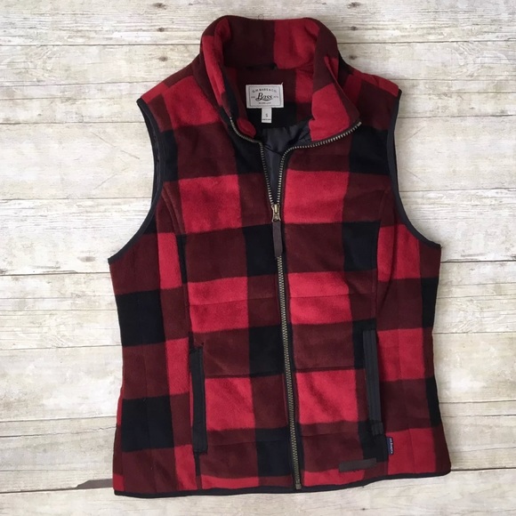 Bass Jackets & Blazers - BASS Red & Black Buffalo Plaid Checks Soft Vest